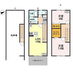 ハイムグリュック2 2LDKの間取図画像
