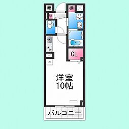 サンクレール北花田 ワンルームの間取図画像