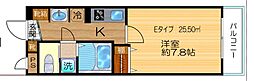 ヴィラルミエール 1Kの間取図画像