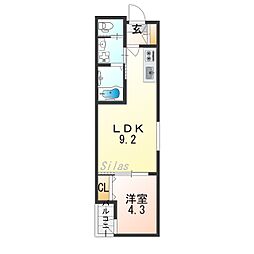 大阪市大正区泉尾1丁目アパート 1LDKの間取図画像