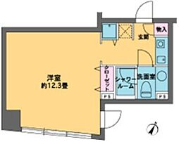 カスタリア水天宮2 1Kの間取図画像