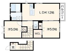 シャーメゾンベネディーレ 2LDKの間取図画像