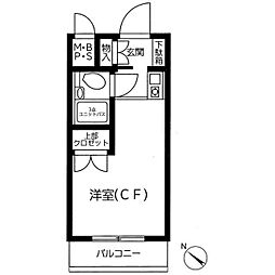 横浜南プラザ ワンルームの間取図画像
