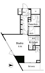 MFPRコート目黒南 1Kの間取図画像