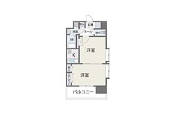 レジデンス20 2Kの間取図画像
