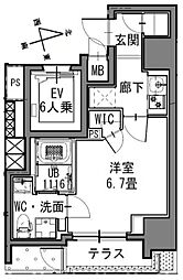 S-RESIDENCE新御徒町East 1Kの間取図画像