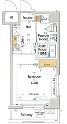 京急本線 大森町駅 徒歩4分の賃貸マンション 3階1Kの間取り