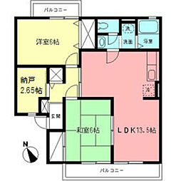 ジュネス山口B 2SLDKの間取図画像