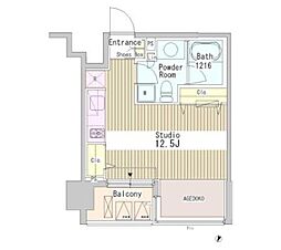 アーバンキューブ九段南 ワンルームの間取図画像