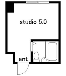 ビジネスワン 4階ワンルームの間取り