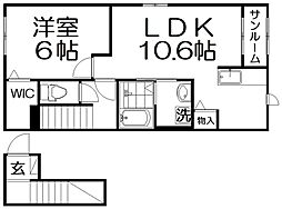 セレーノ渚西 1LDKの間取図画像