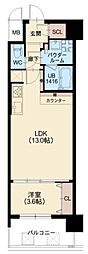 スプランディッド福島WEST 1LDKの間取図画像