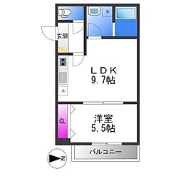 MarkVilla加美 1LDKの間取図画像