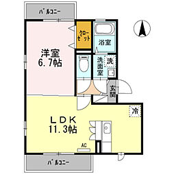 シャトー・ベル・シュウェット 1LDKの間取図画像