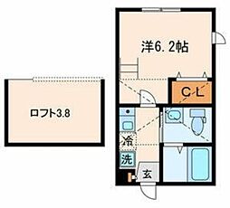 ケイ・アパルトメント山王 1階1Kの間取り