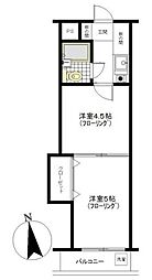 ステップイン坂戸 2階2Kの間取り