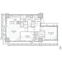 リビオレジデンス西麻布 2LDKの間取図画像