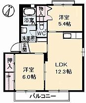 バーディア　Ｄ棟 D0101 ｜ 広島県福山市沖野上町５丁目20-12（賃貸アパート2LDK・1階・54.07㎡） その2