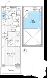 野沢ウッド ワンルームの間取図画像
