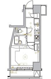 JR横須賀線 西大井駅 徒歩5分の賃貸マンション 4階1Kの間取り