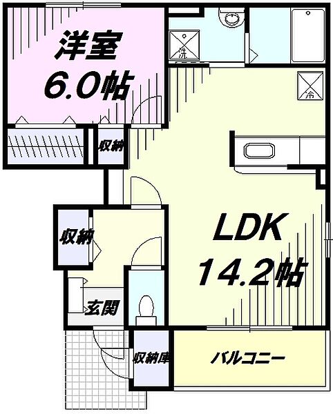 東京都青梅市谷野(賃貸アパート1LDK・1階・48.91㎡)の写真 その2