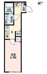 エクセラン竹ノ塚 1階1Kの間取り