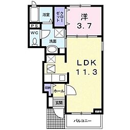 カーサ・プラシード 1LDKの間取図画像