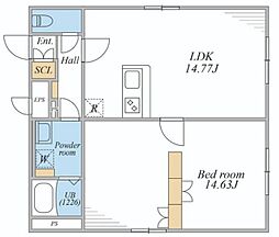 リーガランド文京千石 1LDKの間取図画像