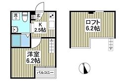 プラム相武台 1Kの間取図画像
