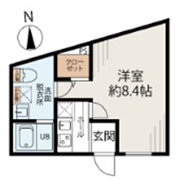 ネオステージ舟渡 1Kの間取図画像