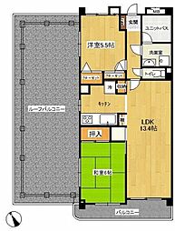 グランディつつじ 2LDKの間取図画像