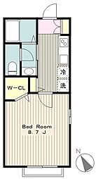 ラ・シェルト 1Kの間取図画像