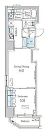パークアクシス錦糸町ヴェール 1LDKの間取図画像