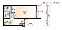 フジパレス初芝駅東III番館 1Kの間取図画像