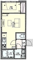 KLEIS岩槻 1LDKの間取図画像