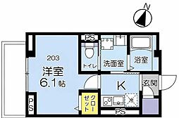トイベレフォレデレーヴ 1Kの間取図画像