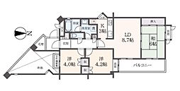 希望ケ丘マンション 3LDKの間取図画像