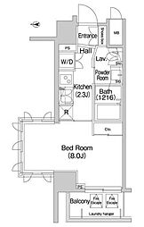 コンフォリア麻布EAST 1Kの間取図画像