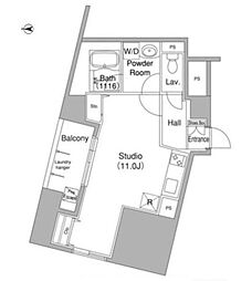 コンフォリア銀座EAST ワンルームの間取図画像