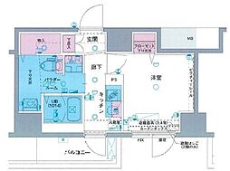 ジェノヴィア駒込駅グリーンヴェール 1Kの間取図画像