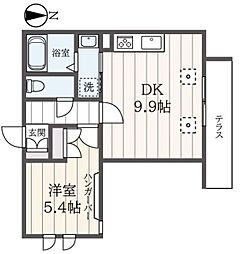 東急東横線 学芸大学駅 徒歩9分の賃貸マンション 1階1DKの間取り