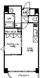 セザン・新町 1LDKの間取図画像