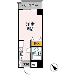 ブルービラ吉原 ワンルームの間取図画像