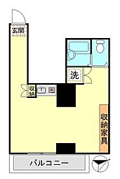 都営三田線 白山駅 徒歩1分の賃貸マンション 4階ワンルームの間取り