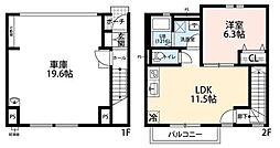 グランガレージ草加 1LDKの間取図画像