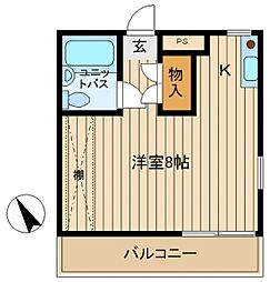ピアハウス ワンルームの間取図画像