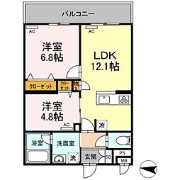 CozyCourt大泉学園 2LDKの間取図画像