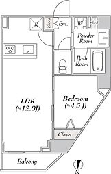 ルミーク大山 4階1LDKの間取り
