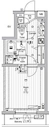 PREMIUMCUBE西大島 1Kの間取図画像
