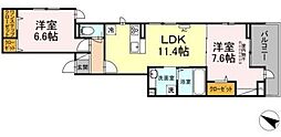 VillaGlycine 2LDKの間取図画像